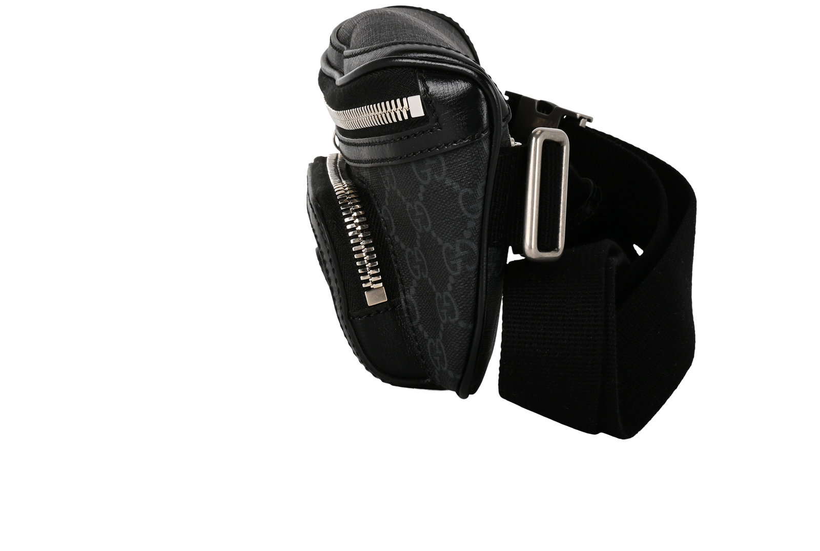 Belt Bag, &pound;550, Handbags, Black, Canvas/Leather, Bottom view